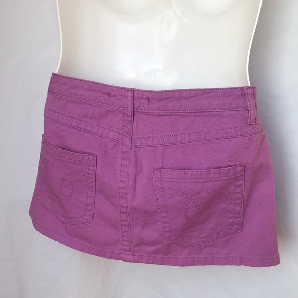 New Roxy Purple Denim Jean Mini Skirt Size 5 - Picture 5 of 8